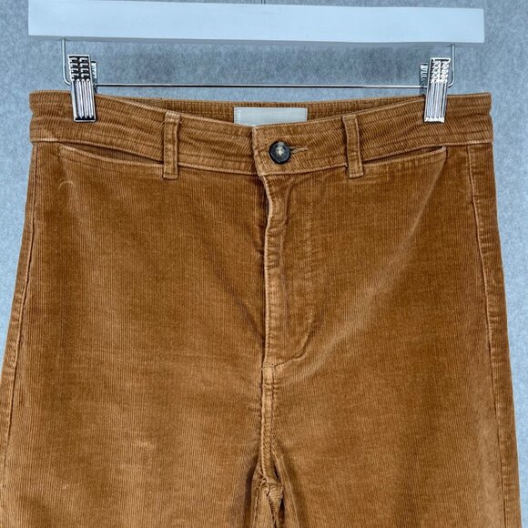 Everlane Corduroy Wide Leg Pant Size 4 Camel Brown Tan Cropped High Rise Casual - Picture 2 of 14